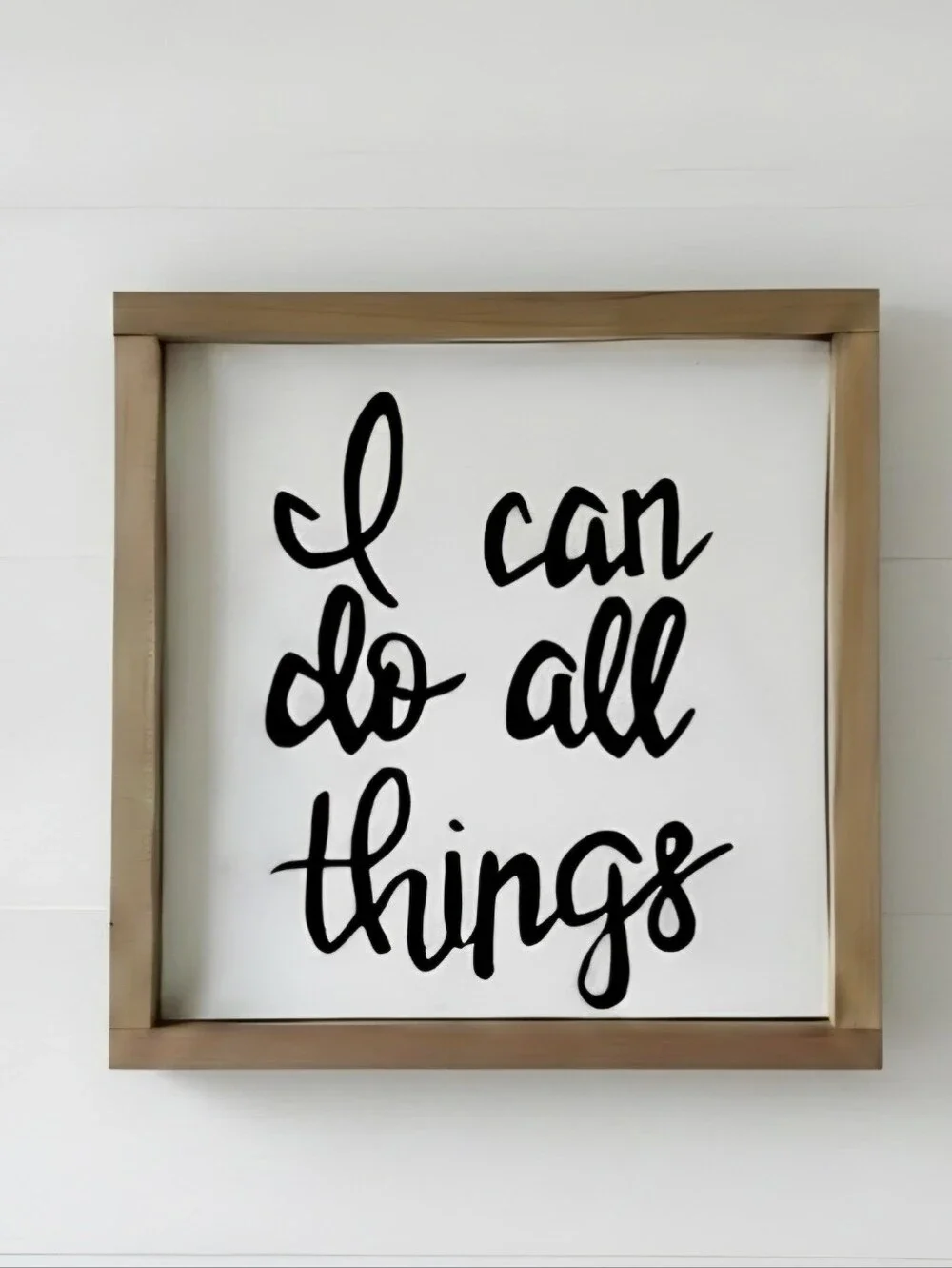 Rustic Wood Framed Inspirational Wall Sign - White & Black